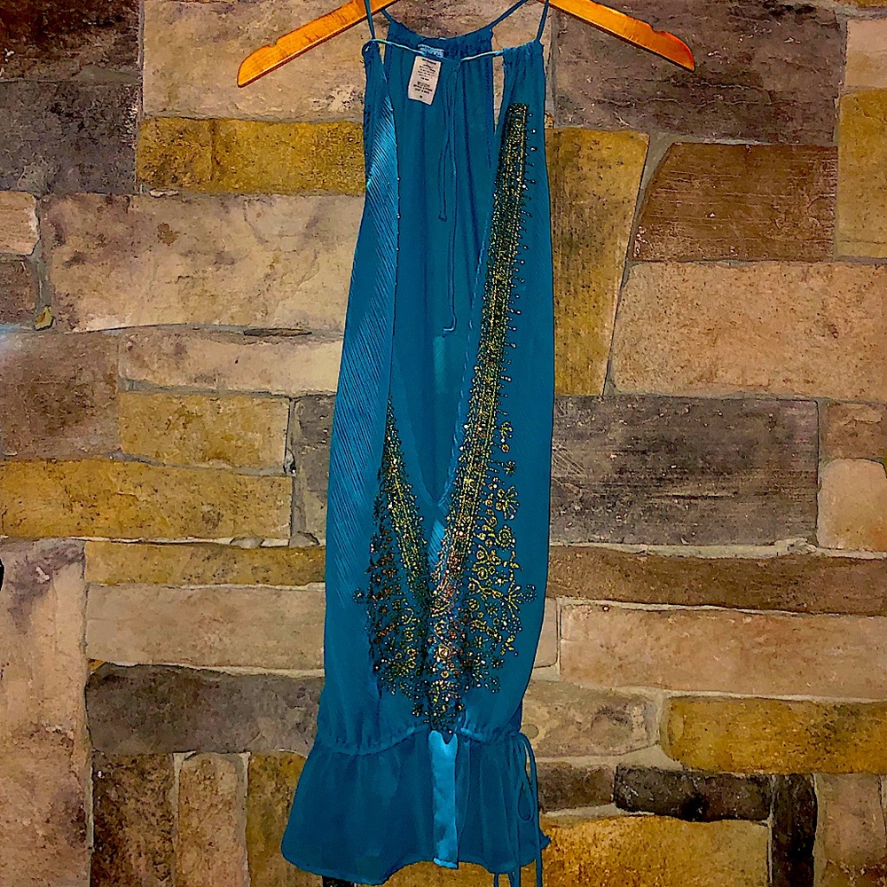 Gorgeous Glittered Open Front Emerald Tunic - image 6
